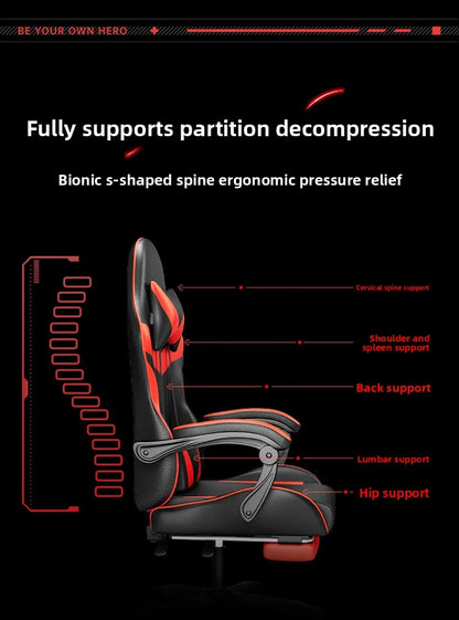 Gaming Chair Ergonomic Computer Desk Chair Reclining Home Office Gaming Chair with Back Support for Extended Sessions