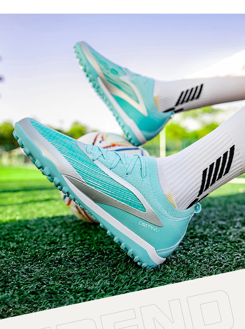 Neue Herren-Fußballschuhe für draußen, atmungsaktive Fußballschuhe für Erwachsene mit rutschfester Sohle, lange Stollen, Sportschuhe für Training, Jungen und Spiel, komfortabel