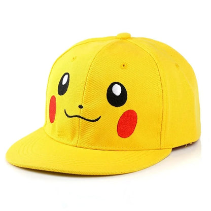 Cartoon Pikachu Cosplay Baseball Hat with Ears Cute Pokemon Baseball Cap for Adults Kids Costume Party Gift