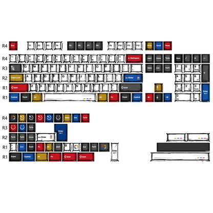 KBDiy GMK Red Dragon Keycaps PBT 143 Keys Set Retro Alice ISO Cherry Profile KeyCap For Custom DIY 60 Mechanical Keyboard Gaming