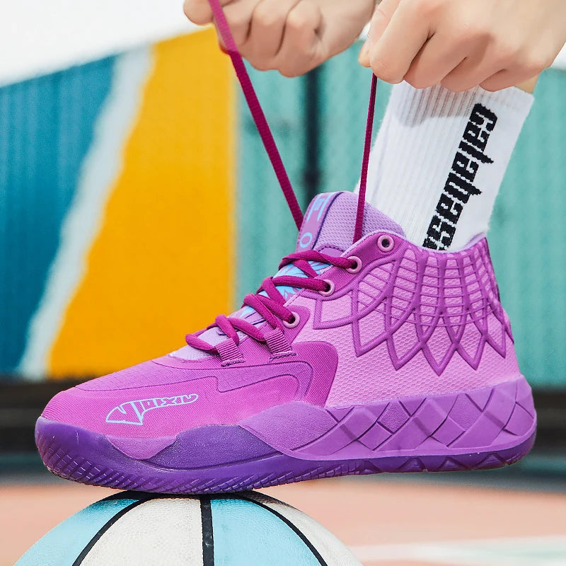 The youth actual combat basketball shoe movement outdoor comfortable cushioning wear-resisting fashion breathable high quality