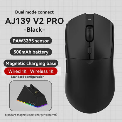 Belaidė pelė AJAZZ AJ139Pro/AJ139V2MC su PMW3395/PAW3311 lustų rinkiniu, 12000-26000Dpi, profesionali žaidimų pelė