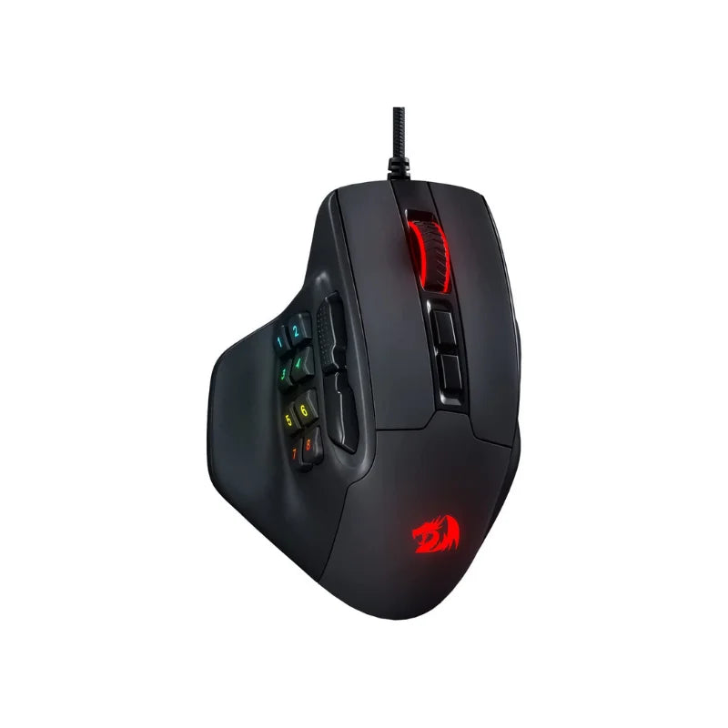 Redragon M811 Aatrox MMO -pelihiiri, 15 ohjelmoitavaa painiketta, langallinen RGB-pelihiiri ergonomisella luonnollisella otteella