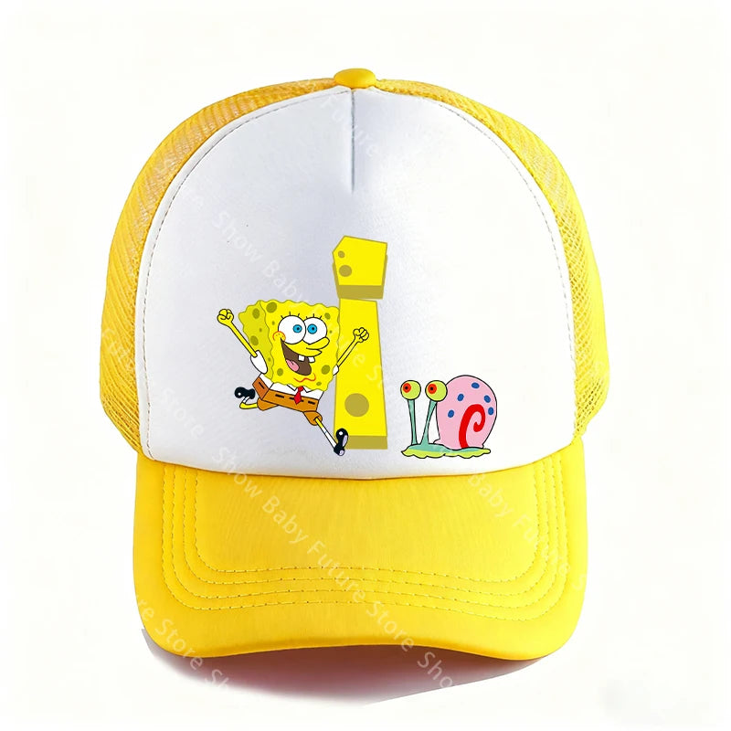 Spongebobs 4.72inch Baseball Caps for Adult Boys Kawaii Sports Breathable Mesh Hat Cute Cartoon Anime Sunbonnet Birthday Gifts