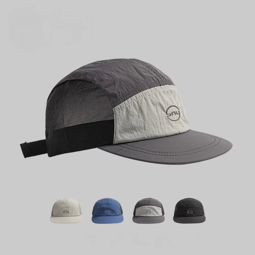 Korean Letter Embroidery Baseball Cap - Peaked Hat, Breathable Mesh Quick Drying UV Protection, Simple ins Style Lightweight