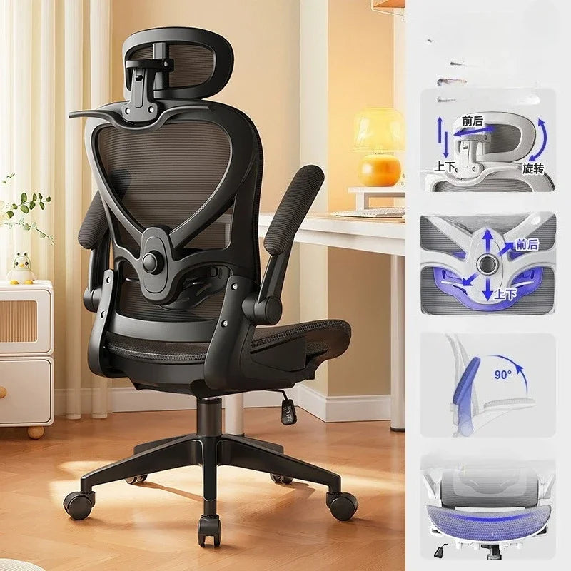 Racing Style Gaming Chair Adjustable Relaxing Chair Recliner 3D Waist Support Mesh Backrest Thick Padding Desk Chair