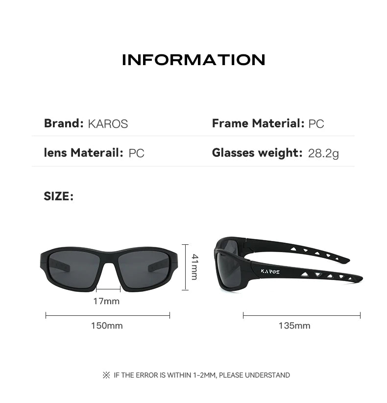 KAROS HD Polarized Anti-UV Sports Sunglasses Men Women Hiking Cycling Goggles with Complete Packaging Set YZ2029