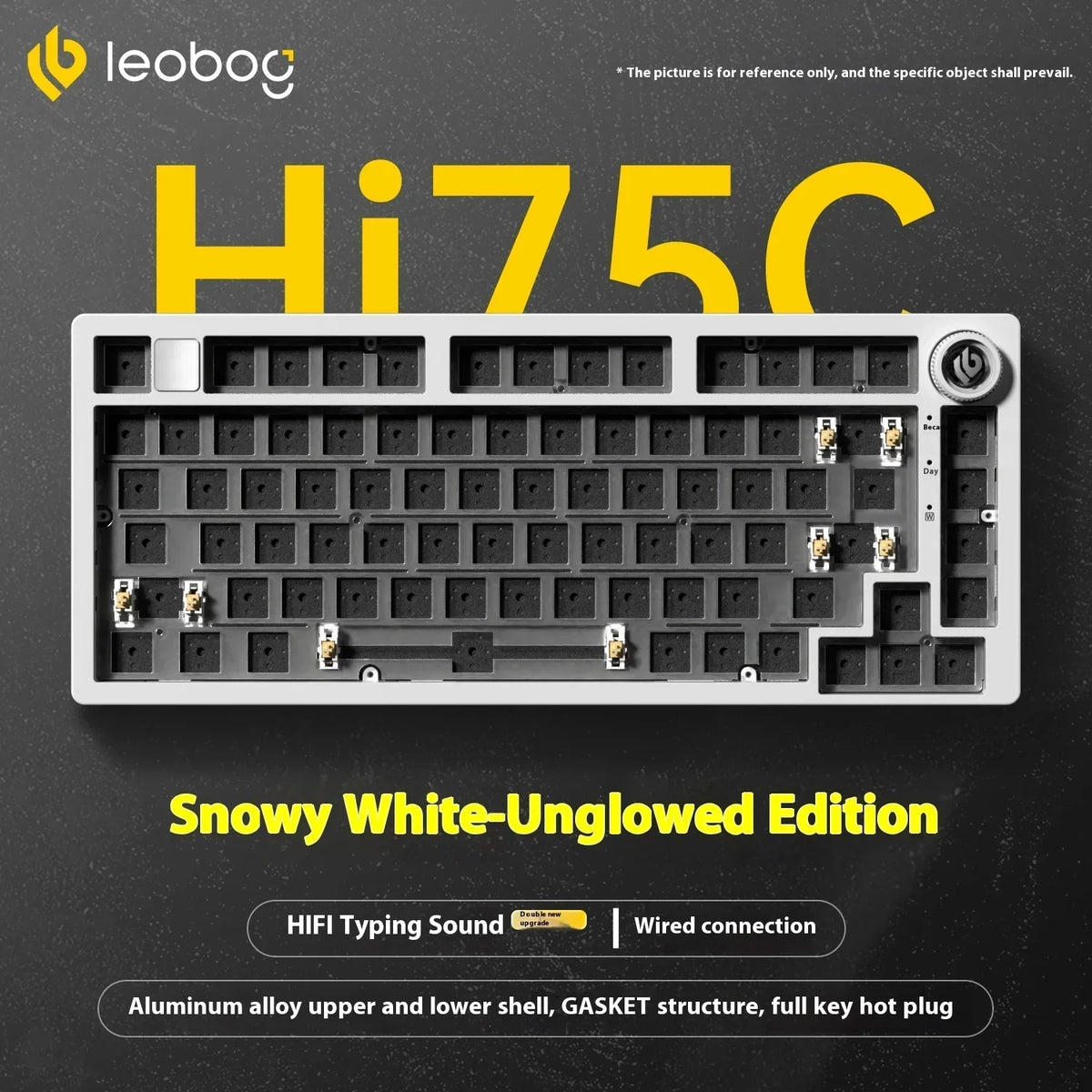 LEOBOG Hi75C Mechanical Keyboard 3Mode/Wired kit Hot Swap With Knob RGB Aluminium Alloy Gasket Hi75C Keyboard Kit PC Custom Gift