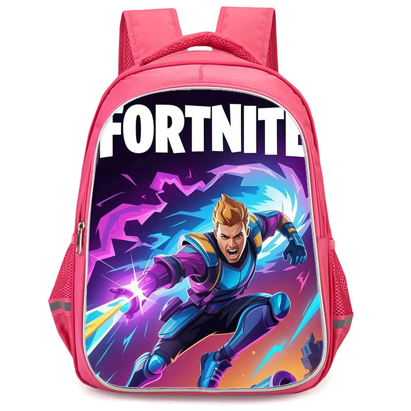 16 Inch Fortnite Cartoon Backpack Unisex for Boys Girls with Dual Zippers Large Capacity Lightweight Student Backpack