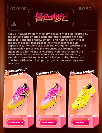 Kelme High-End Football Shoes Short Nail Anti-Slip Football Boots Artificial Grass Cushioning Training MG Football Shoes