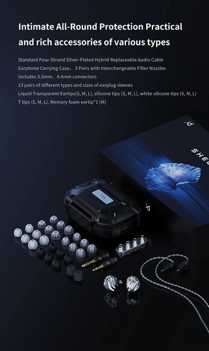 TRN SHELL 4DD+1Planar Hybrid Drivers In-Ear Earpohne IEM 0.78mm Detachable Cable Wired HIFI Music Earbuds Nozzle Design Headset