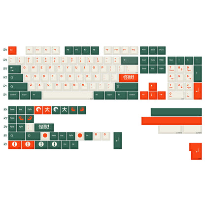 KBDiy GMK Red Dragon Keycaps PBT 143 Keys Set Retro Alice ISO Cherry Profile KeyCap For Custom DIY 60 Mechanical Keyboard Gaming