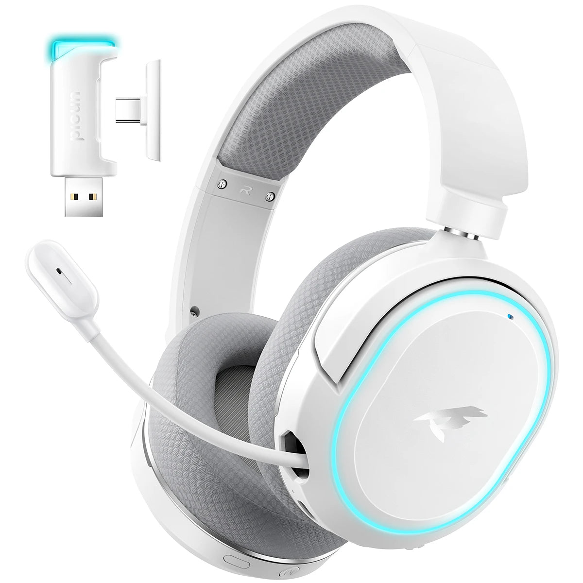 Picun G2 Wireless Gaming Headset Bluetooth 5.3, 7.1 Surround Sound Gaming Headphones, 2.4G Low Latency Wireless Gaming Headset with ENC Microphone for PC, PS5, PS4, Switch & Mobile