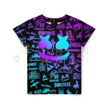 Czerwony Jade Fortnite Anime Battle Royale 3D T-shirt dla mężczyzn, kobiet i dzieci – T-shirt Pelly, prezent urodzinowy dla dziewczynek i chłopców
