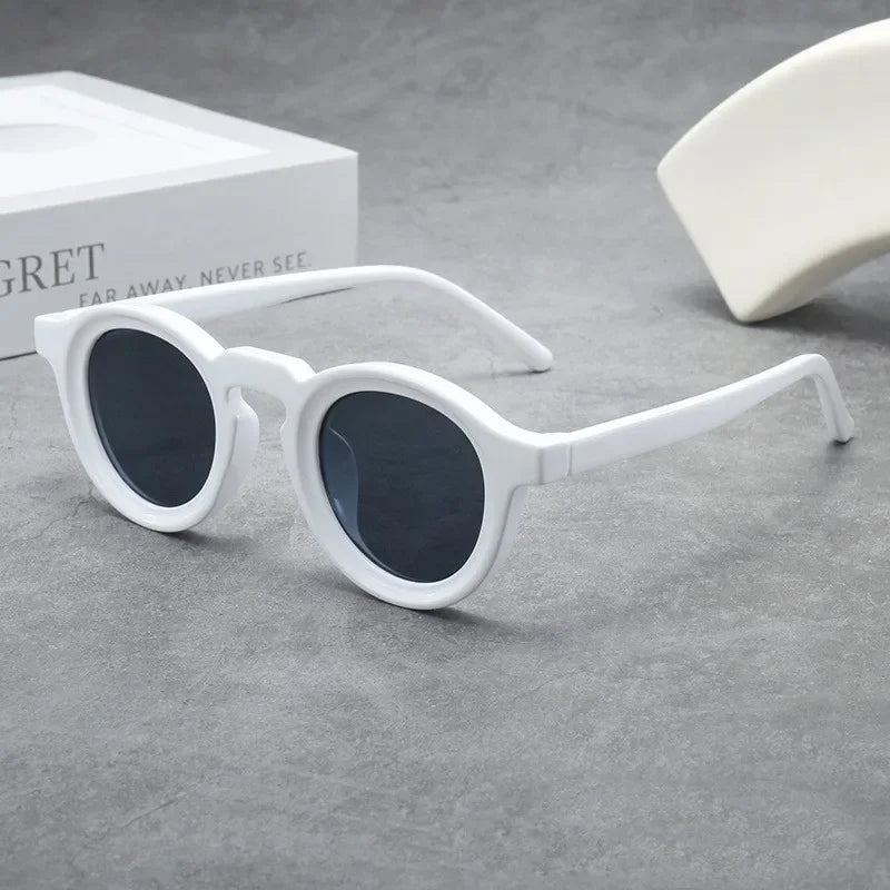New Retro Round Small Frame Sunglasses Personalized High-end Men's and Women's Glasses Fashion Trend UV Resistant Sunglasses