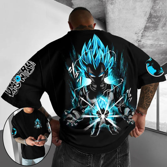 Tricou din bumbac cu mânecă scurtă cu imprimeu Dragon Ball Z – Son Goku, Vegeta – Îmbrăcăminte pentru bărbați și femei – Stil Harajuku, Y2K, vintage, de vară, streetwear