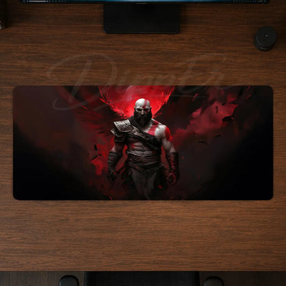God of War Mouse Pad Gaming office Desk Mat Non-slip Large Mousepad DIY Keyboard Pad stitched edge rubber base