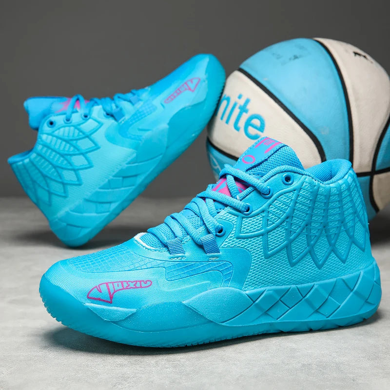 The youth actual combat basketball shoe movement outdoor comfortable cushioning wear-resisting fashion breathable high quality