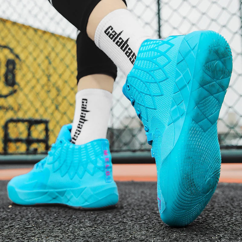 The youth actual combat basketball shoe movement outdoor comfortable cushioning wear-resisting fashion breathable high quality