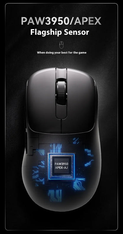 AJAZZ AJ179 APEX Gaming Mouse with Color Screen Dock, Magnetic Charging, 8000Hz High-Frequency, Tri-Mode (PAW3950) Right-Handed