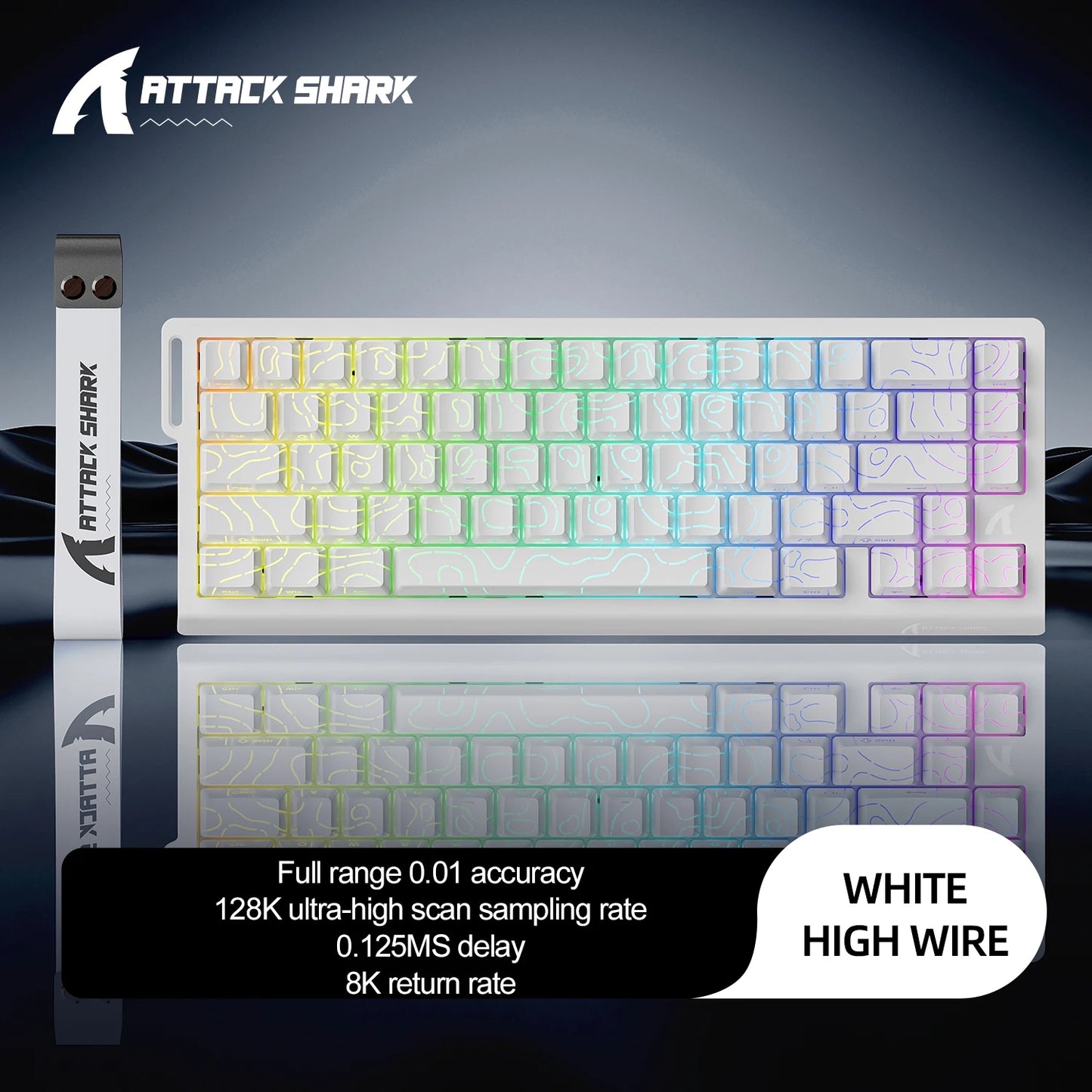 ATTACK SHARK X68HE Magnetic Mechanical Keyboard, 8000Hz Rapid Trigger Gaming Keyboard with Hall Effect Magnetic Switches, SOCD, 0.01mm RT, Wired RGB Keyboard