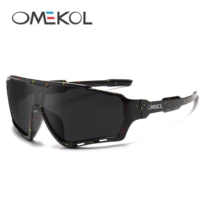 OMEKOL New UV400 Cycling Sunglasses Men Women Softball Fishing Hiking Running Eyewear Outdoor Goggles Baseball Sport Sun Glasses