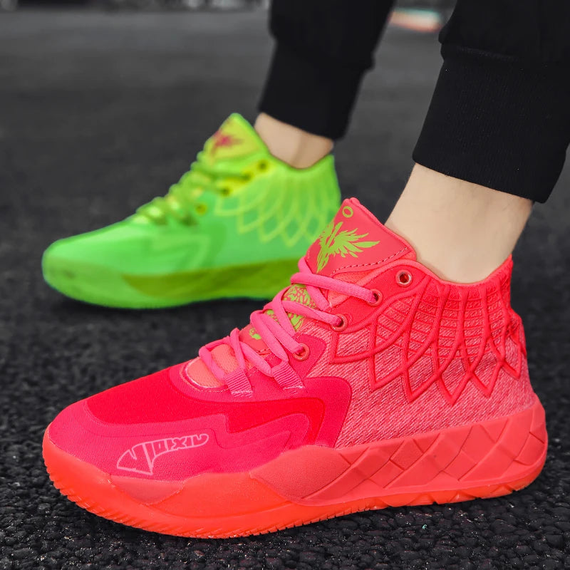 The youth actual combat basketball shoe movement outdoor comfortable cushioning wear-resisting fashion breathable high quality
