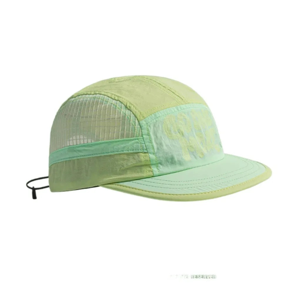 Soft Brim Quick-drying Baseball Cap Retro 5-panel Sun Protection Breathable Hat Casual Hip-hop Hat Mesh Running Caps