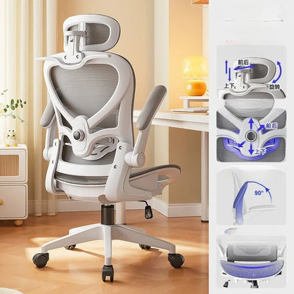 Racing Style Gaming Chair Adjustable Relaxing Chair Recliner 3D Waist Support Mesh Backrest Thick Padding Desk Chair