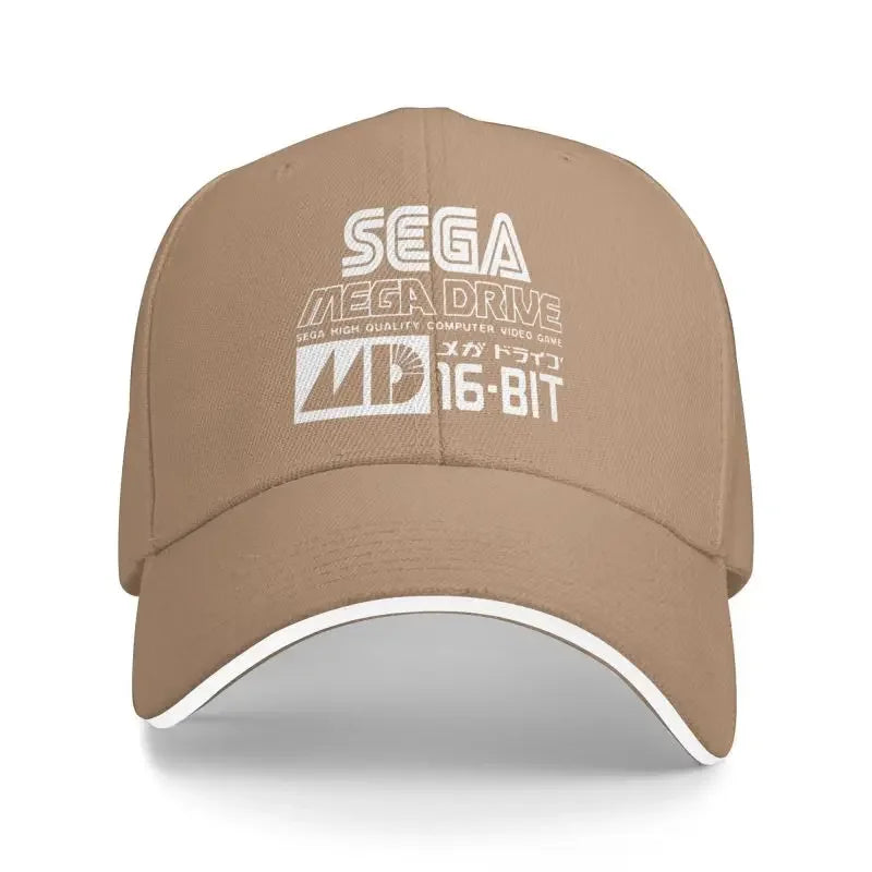 Sega Mega Drive Genesis Japanese Vinyl Baseball Cap Outdoor Sun Hat Sandwich Hat Men Summer Fishing Balaclava Golf Caps