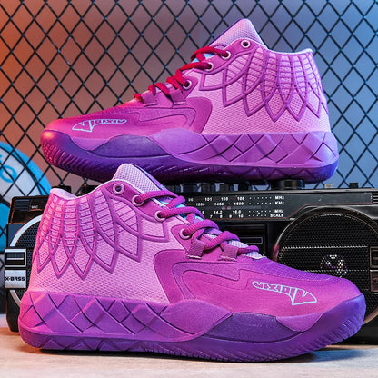 The youth actual combat basketball shoe movement outdoor comfortable cushioning wear-resisting fashion breathable high quality