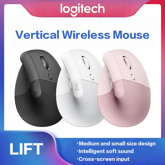 Logitech Lift Ergonomic Bluetooth Wireless Vertical Mouse Small Business Office Mouse Switch Between 3 Devices in Seconds