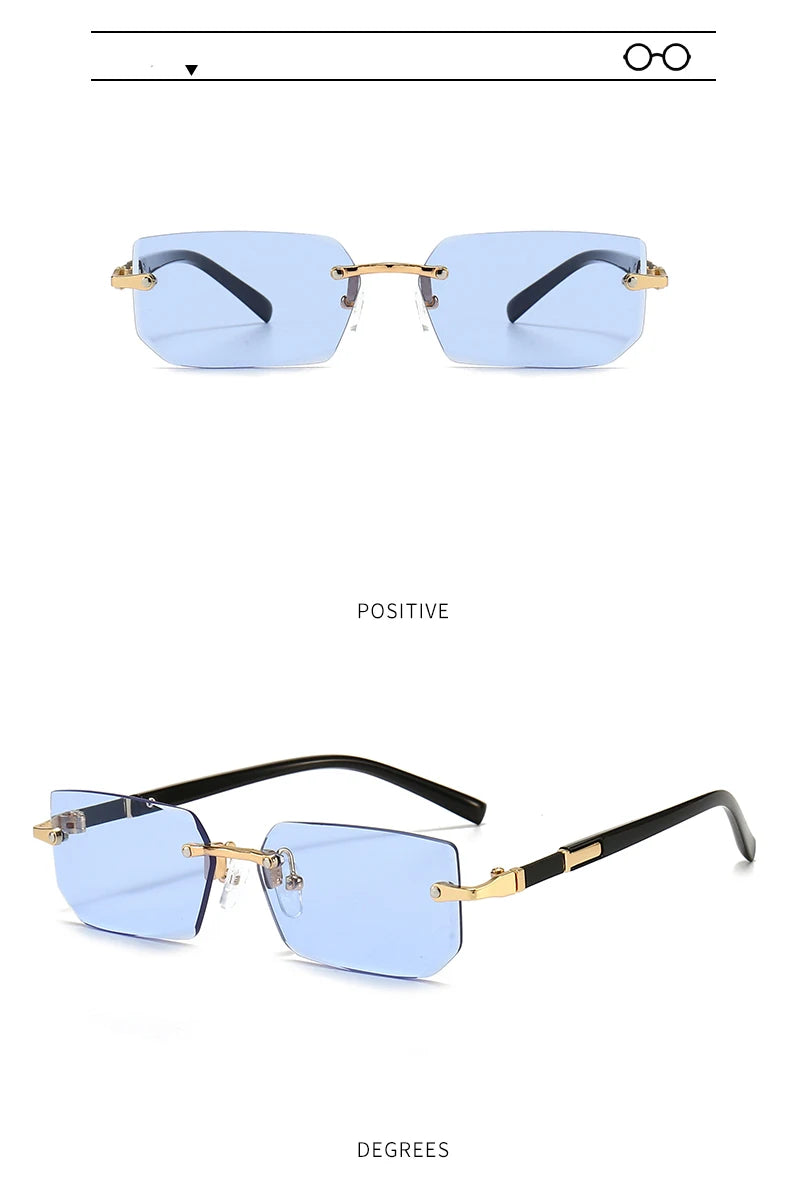 10 Pairs Per Set Wholesale Sunglasses For Women Fashion Rectangle Rimless Outdoor Eyewear Simple Casual Square Sun Glasses