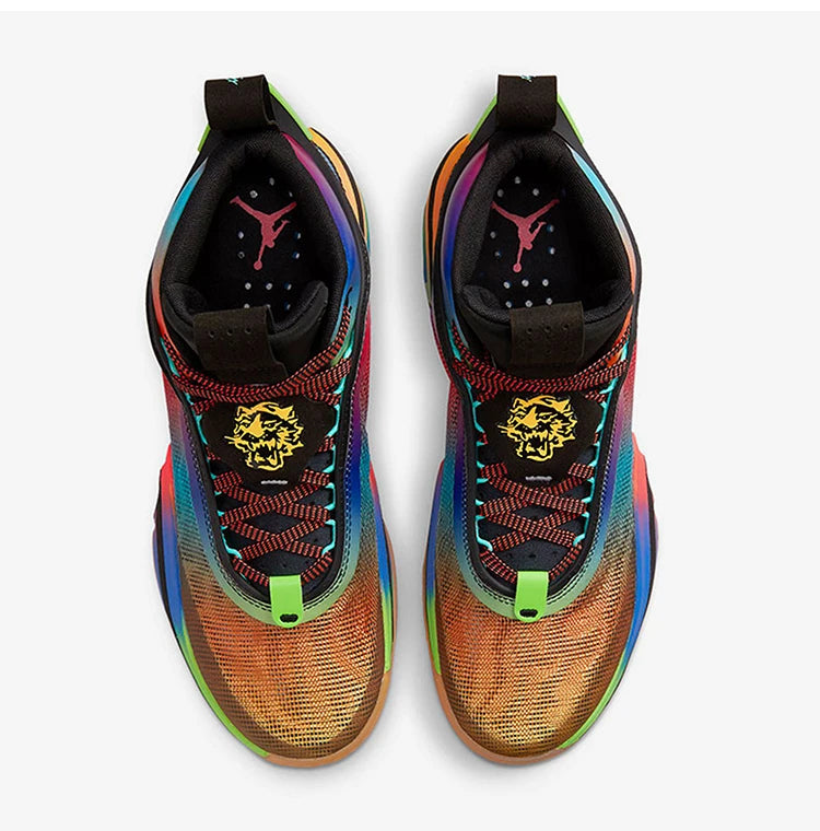 Nike Authentic Jordan Unisex Rainbow Mid-Top Durable Basketball Shoes DN4200-064