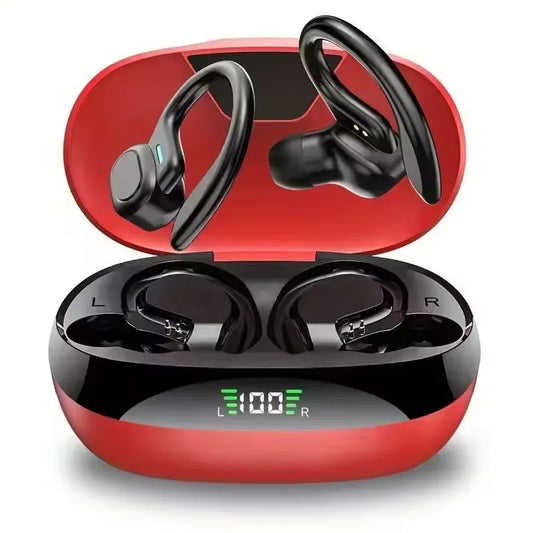 Écouteurs sans fil de sport, écouteurs supra-auriculaires BT avec crochets d'oreille, écouteurs de sport, écouteurs intra-auriculaires pour la course à pied, VV2