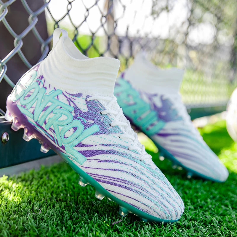 Nouveaux hommes bottes de Football crampons baskets haut de gamme chaussures de Football de haute qualité antidérapant Futsal herbe Match intérieur vente chaude FG/TF