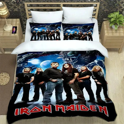 3D Rockband I-Iron-M-Maiden Bettwäsche-Sets – exquisites Bettwäscheset, Bettbezug, Bettwäscheset, luxuriöses Geburtstagsgeschenk