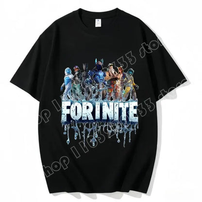 „Fortnite“ apvalios iškirptės marškinėliai, unisex suaugusiesiems, žaidimo šokių stiliaus, nauji, iš grynos medvilnės, trumpomis rankovėmis, puikiai tinka kasdienai ir atostogoms