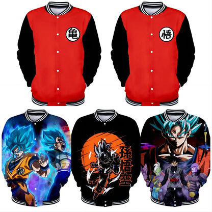 Dragon Ball Streetwear – baseballová uniforma pro muže a ženy, Son Goku, kostýmy pro dospělé, bundy, jarní a podzimní kabáty, svetry, mikiny, dárky