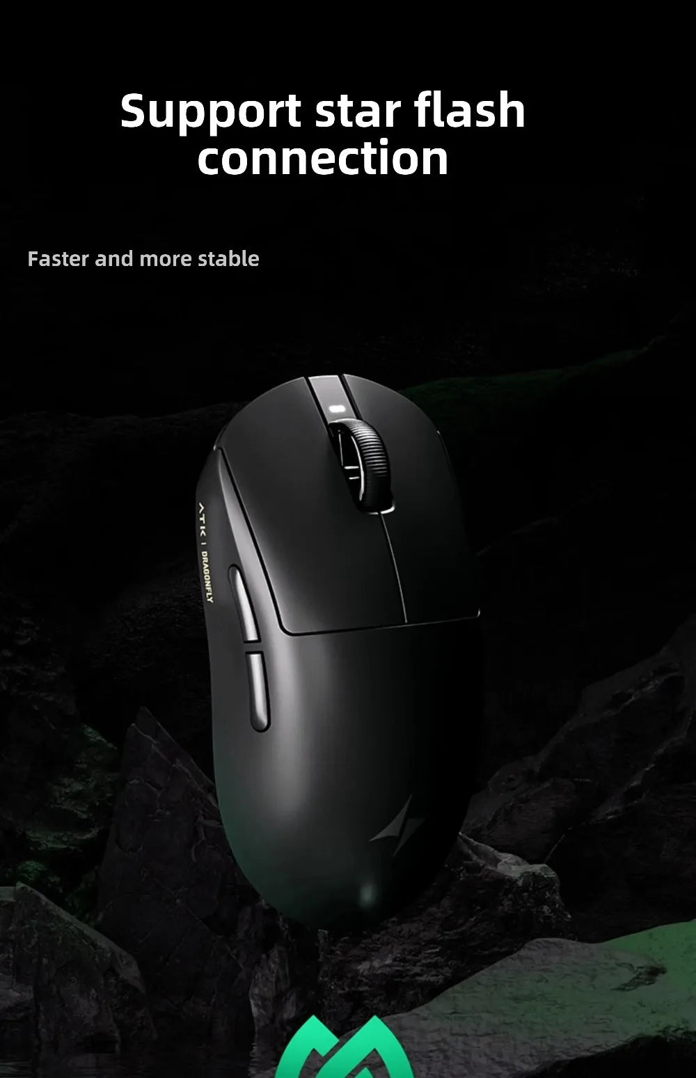 ATK Dragonfly A9 Wireless Bluetooth Mouse Gaming Ergonomic Design Fast Response PAW3950 Ultra 800mAh Lightweight 8KHz Esports