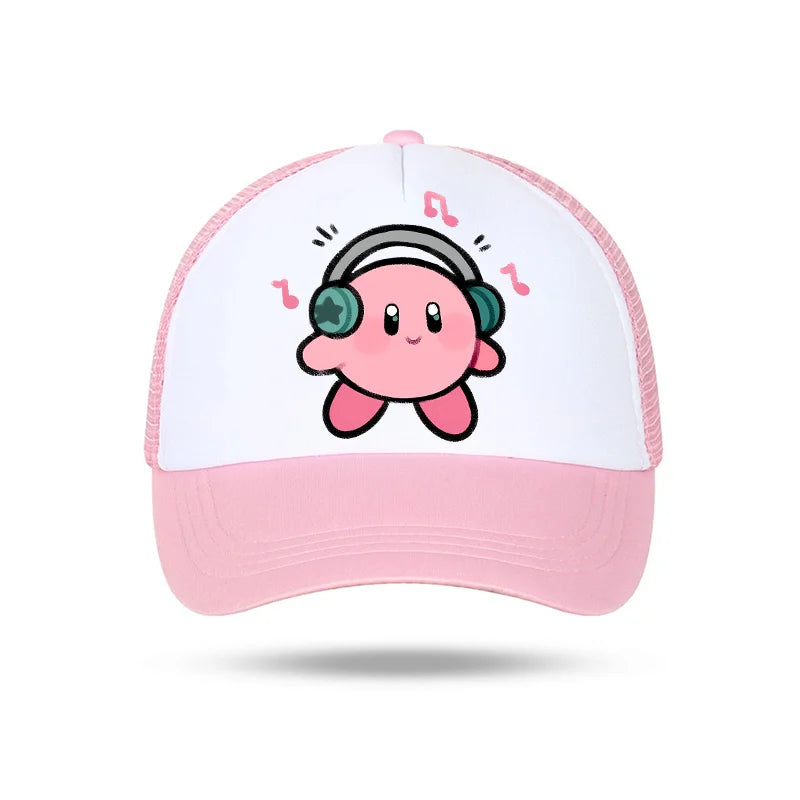 Kirby Summer Baseball Polyester Hats Universal Casual Cap Truck Driver Cartoon Peripheral Items Adult Adjustable Children Action