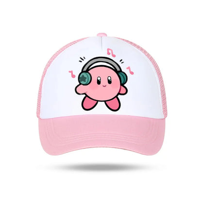 Kirby Summer Baseball Polyester Hats Universal Casual Cap Truck Driver Cartoon Peripheral Items Adult Adjustable Children Action