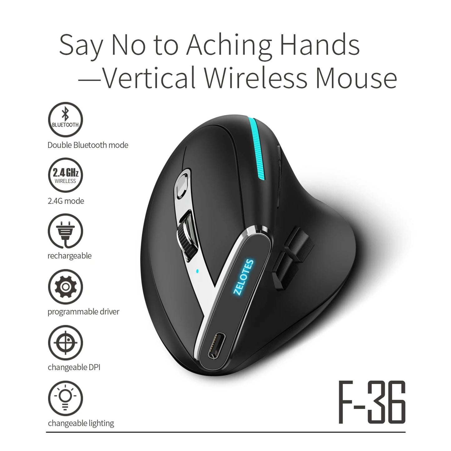 Lefon F33/F26C/F35B Trackball Mouse/Bluetooth Ergonomic Mouse 2.4G Wireless Rechargeable Rollerball Mice for PC Office Drawing