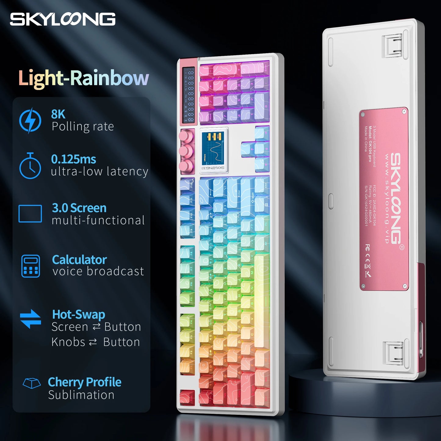 SKYLOONG GK104 Pro Wireless Mechanical Keyboard 100% Custom Keyboard Hot-Swapp Low-noise Switch for PC Gamer office Accessoies