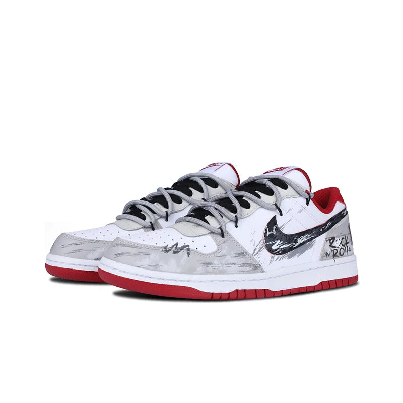 Custom Sneakers Nike Big NIKE LOW Dust Ruin Graffiti Print Sneakers Trendy Low-Top Skate Shoes For Men