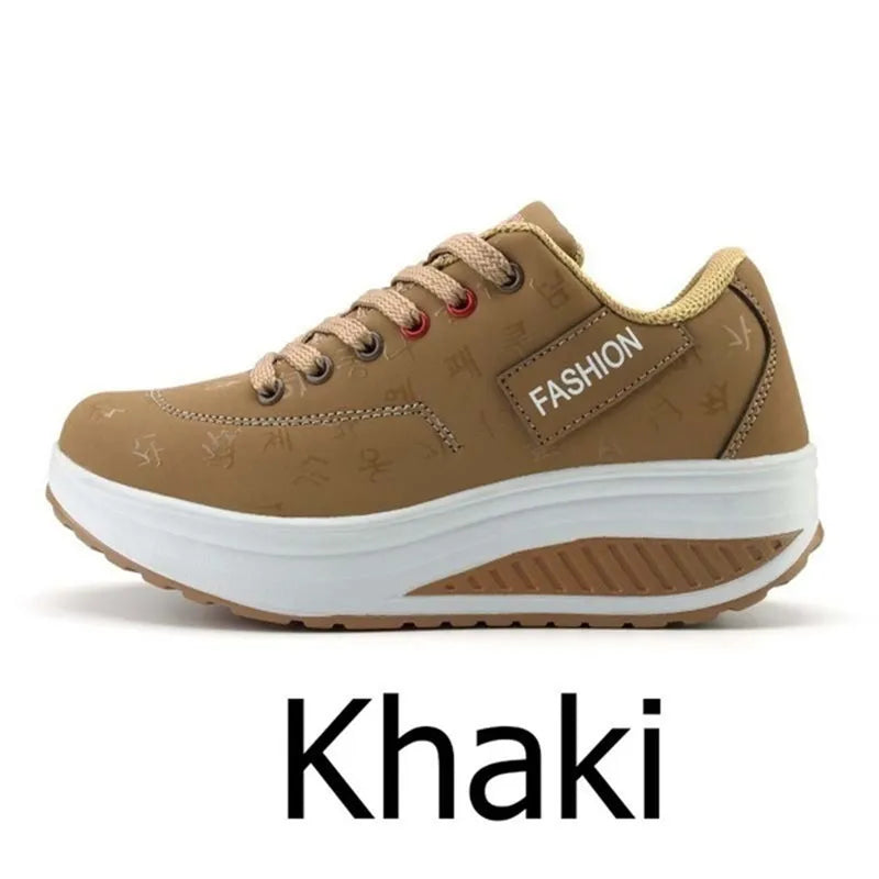 Women’s Outdoor Thick-Bottom Swinging Casual Shoes Fashion Platform Large 42 Flat-Bottom Walking Sports Shoes Walking and Running