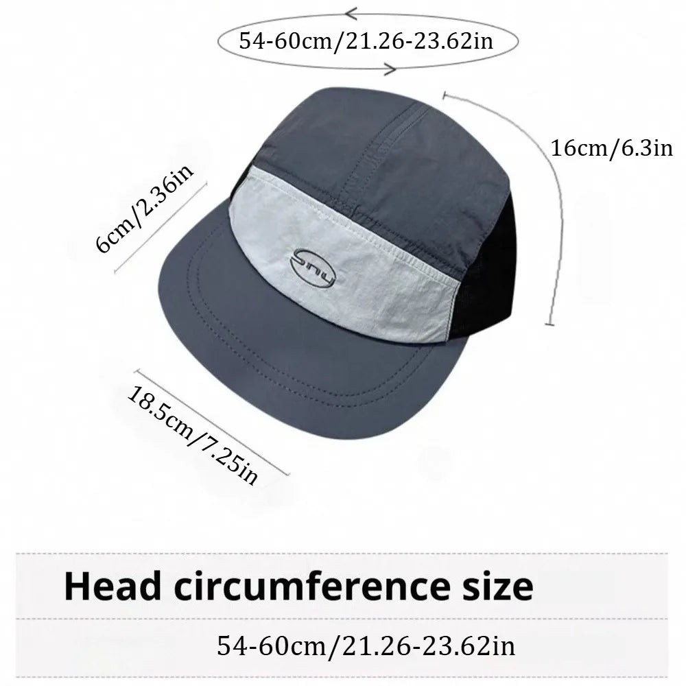 Korean Letter Embroidery Baseball Cap - Peaked Hat, Breathable Mesh Quick Drying UV Protection, Simple ins Style Lightweight