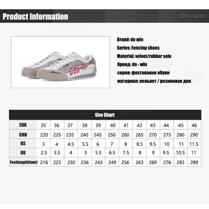 Pro Do-win Fencing Shoes Kids Adults Professional Fencing Shoes Anti-Slippery Sneakers Lightweight Genuine Leather Competition