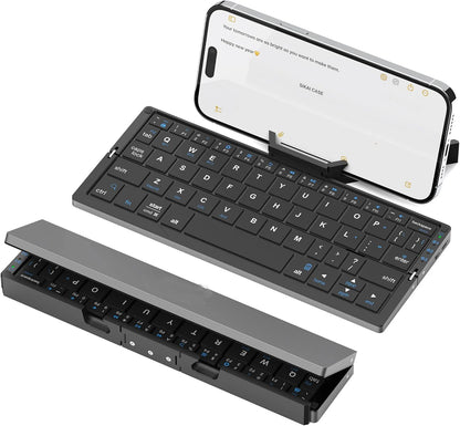 Jomaa faltbare Bluetooth-Tastatur, wiederaufladbare Bluetooth-Tastatur für Laptop, iPad und Smartphone, mini, tragbar und faltbar