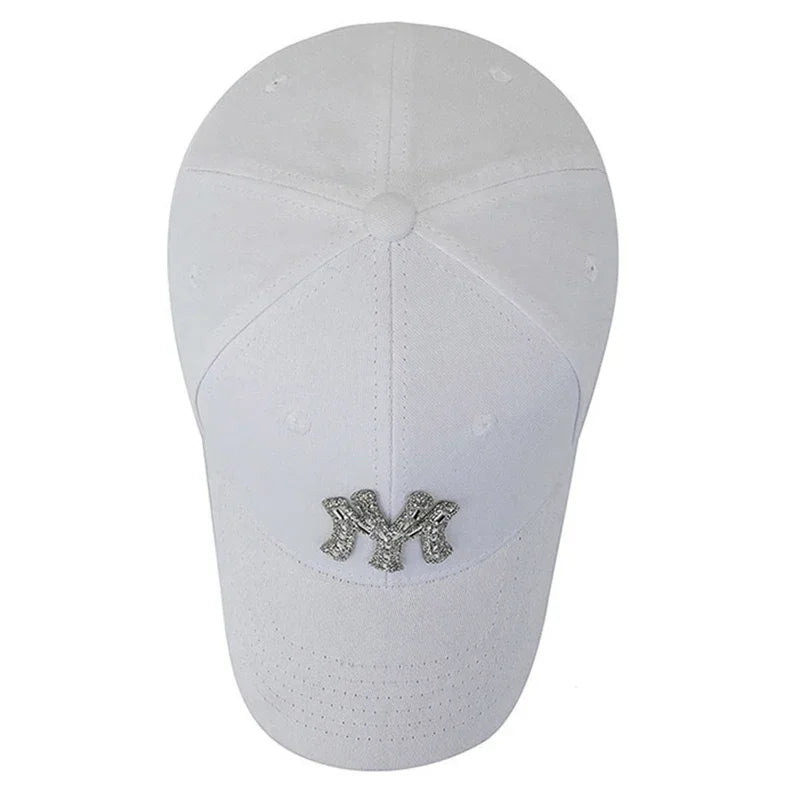 MY Rhinestone-kasket til kvinder – forår og efterår – streetwear, casual, udendørs, Duck Tongue-kasket, mode, alsidig baseballkasket, solskærm